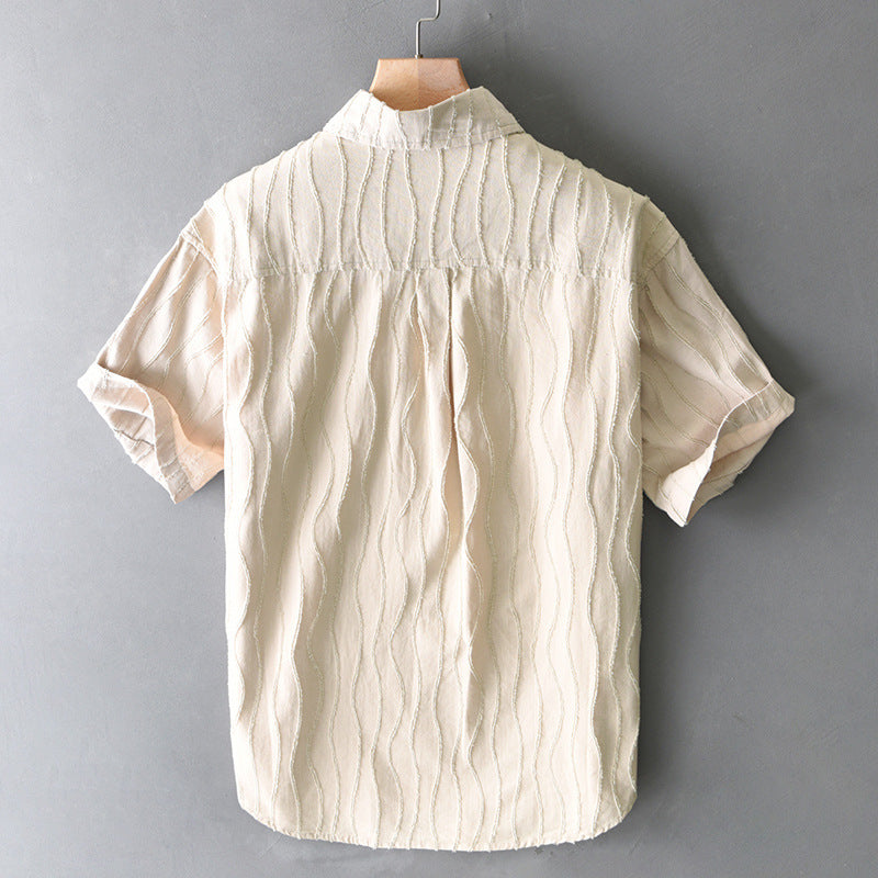 Island Wave Cotton Button-Up