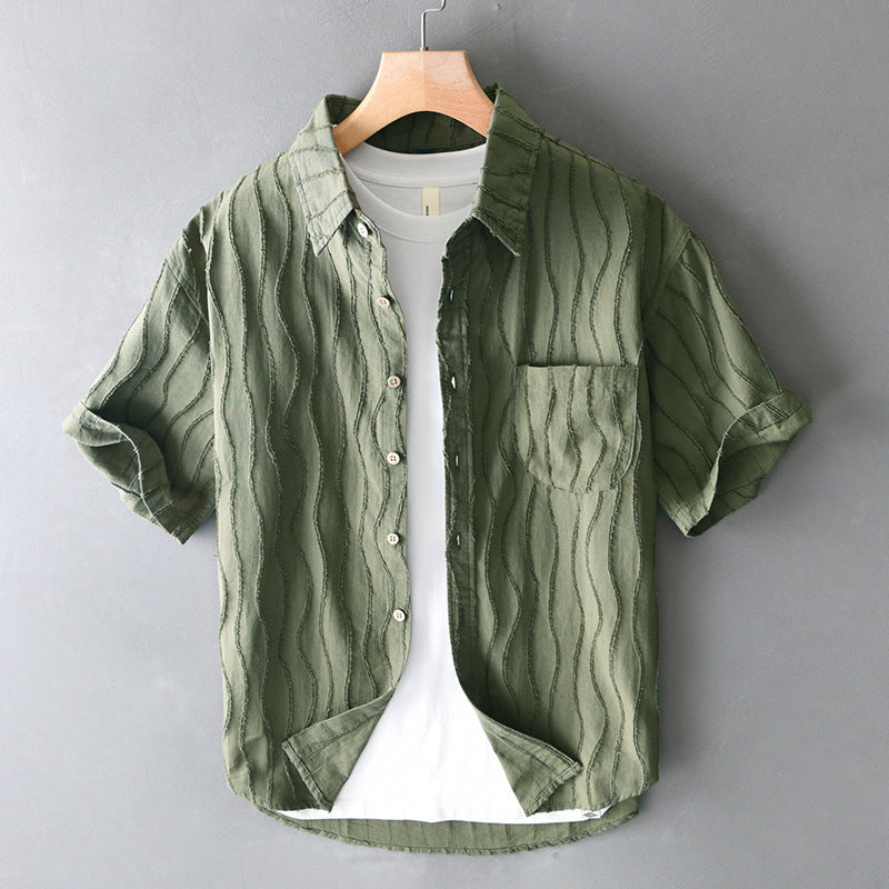 Island Wave Cotton Button-Up