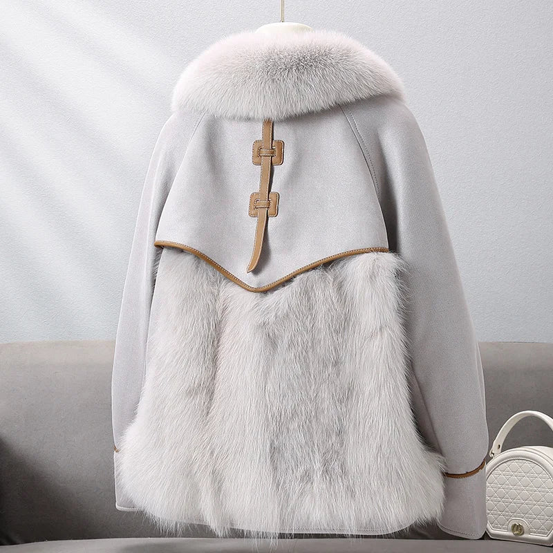 Sophia Fur-Trim Coat