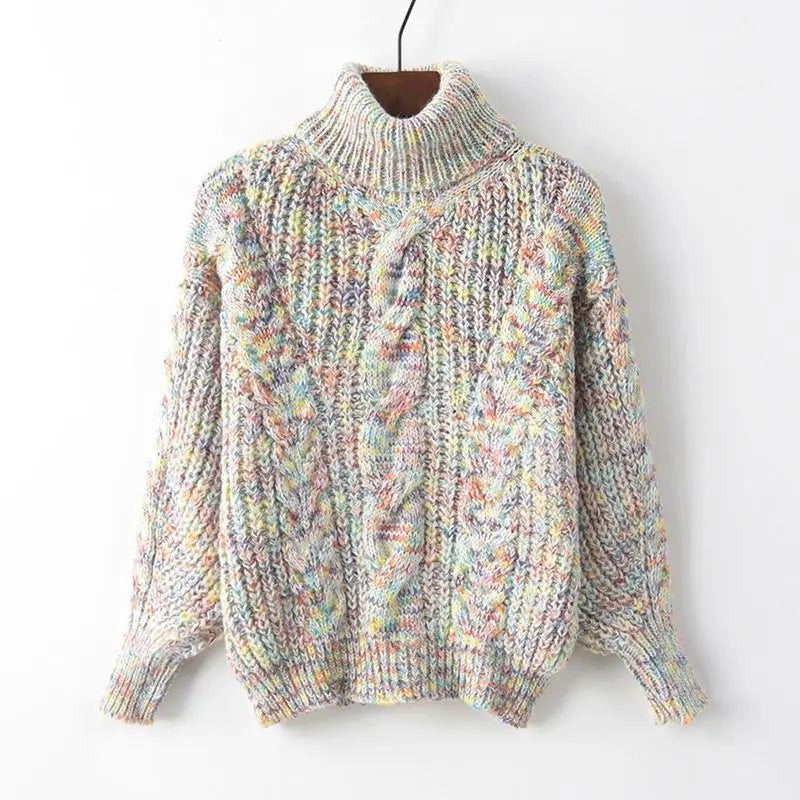 Marled Cable Knit Turtleneck