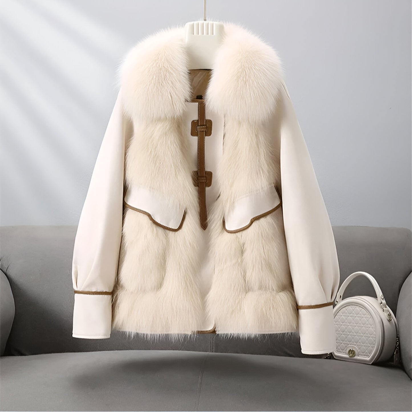 Sophia Fur-Trim Coat