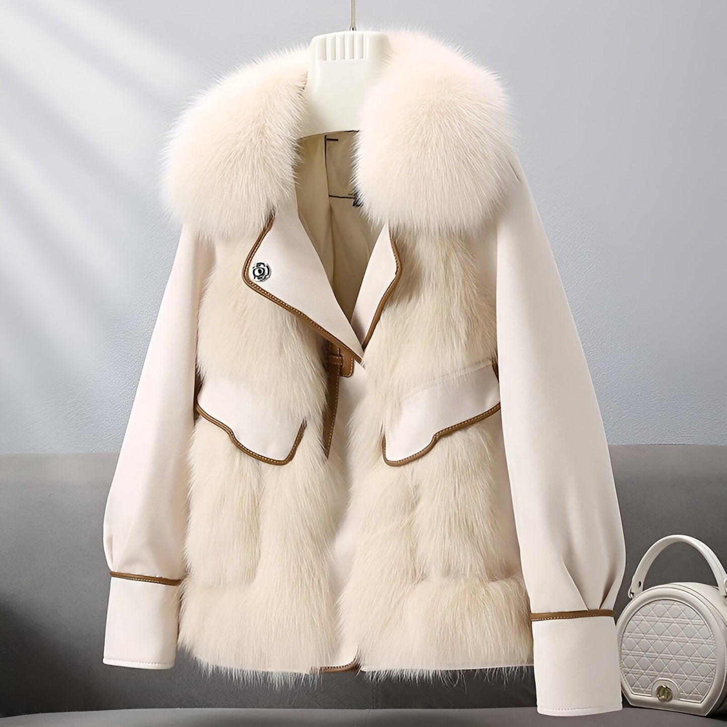 Sophia Fur-Trim Coat