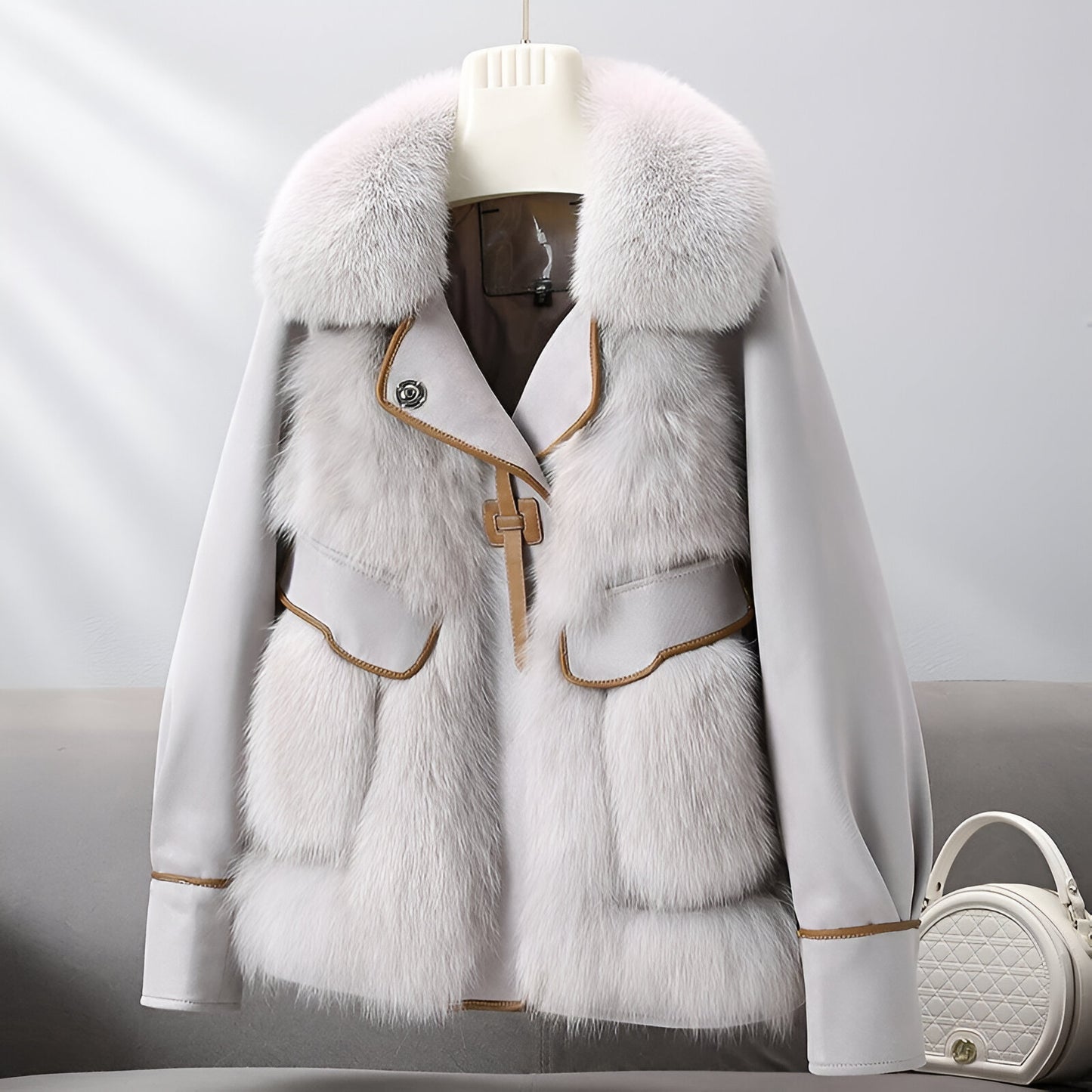Sophia Fur-Trim Coat