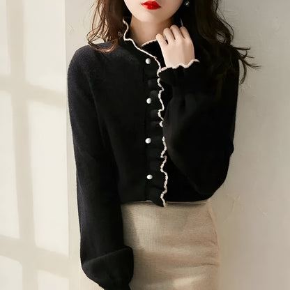 Pearl Button - Ruffle Cardigan