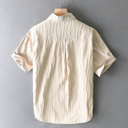 Island Wave Cotton Button-Up