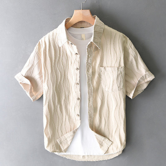 Island Wave Cotton Button-Up