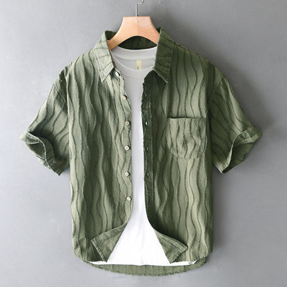 Island Wave Cotton Button-Up