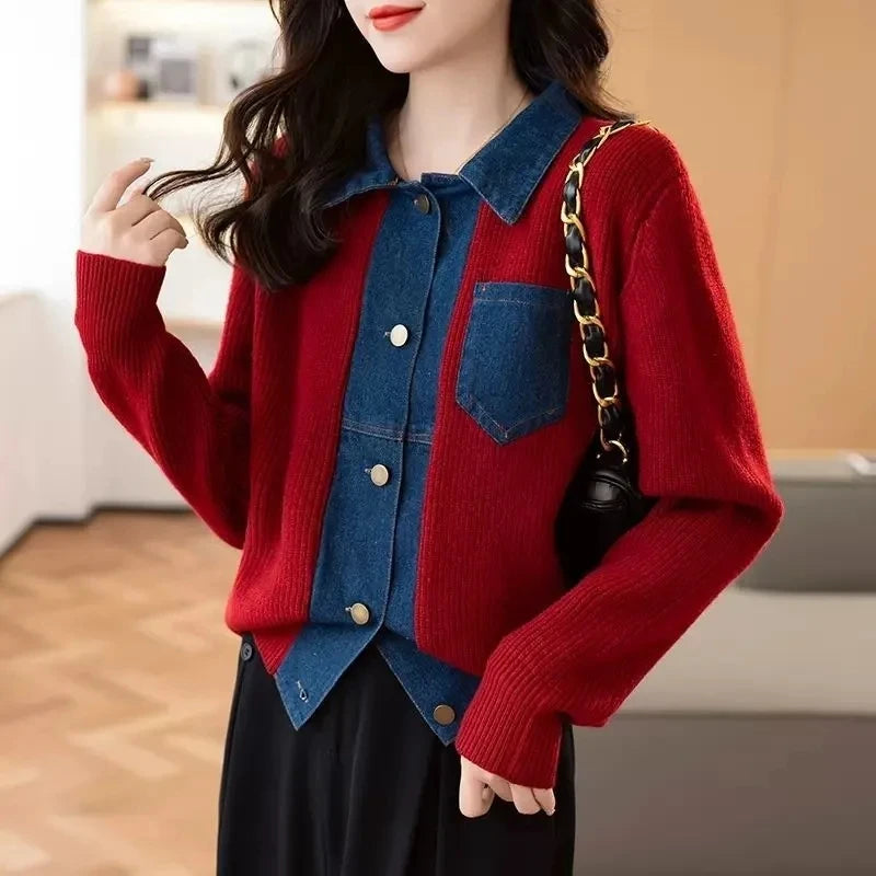 Hybrid Knit - Denim Cardigan