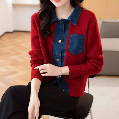 Hybrid Knit - Denim Cardigan