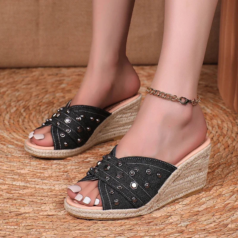 Aveline Bay Denim Wedges