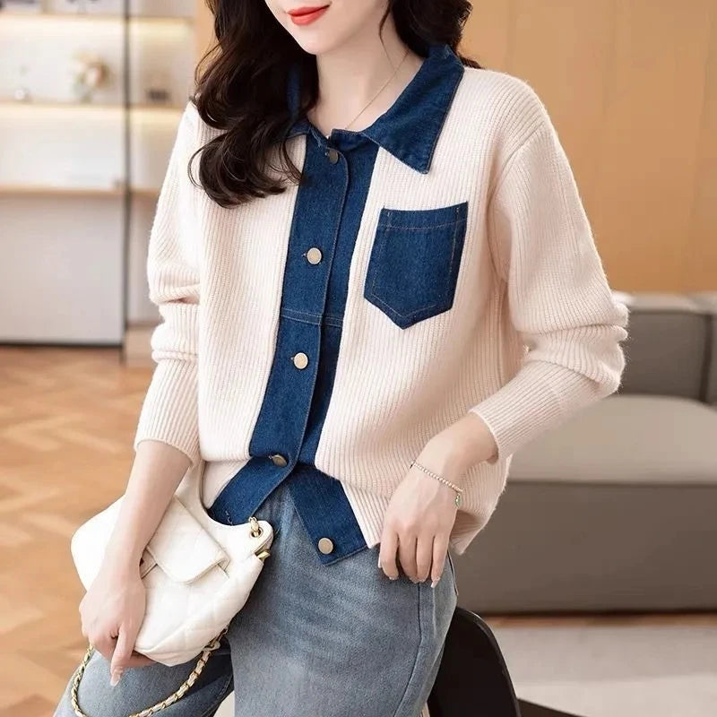 Hybrid Knit - Denim Cardigan
