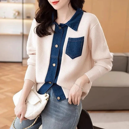 Hybrid Knit - Denim Cardigan