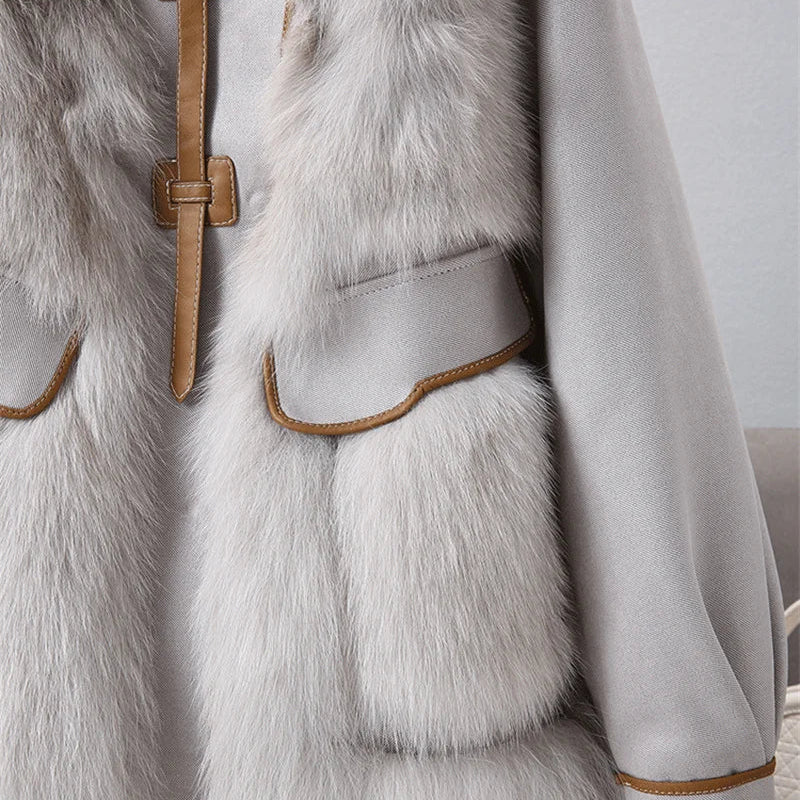 Sophia Fur-Trim Coat