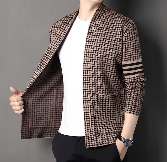 Harrington Gridline Knit Blazer