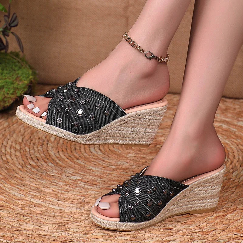 Aveline Bay Denim Wedges
