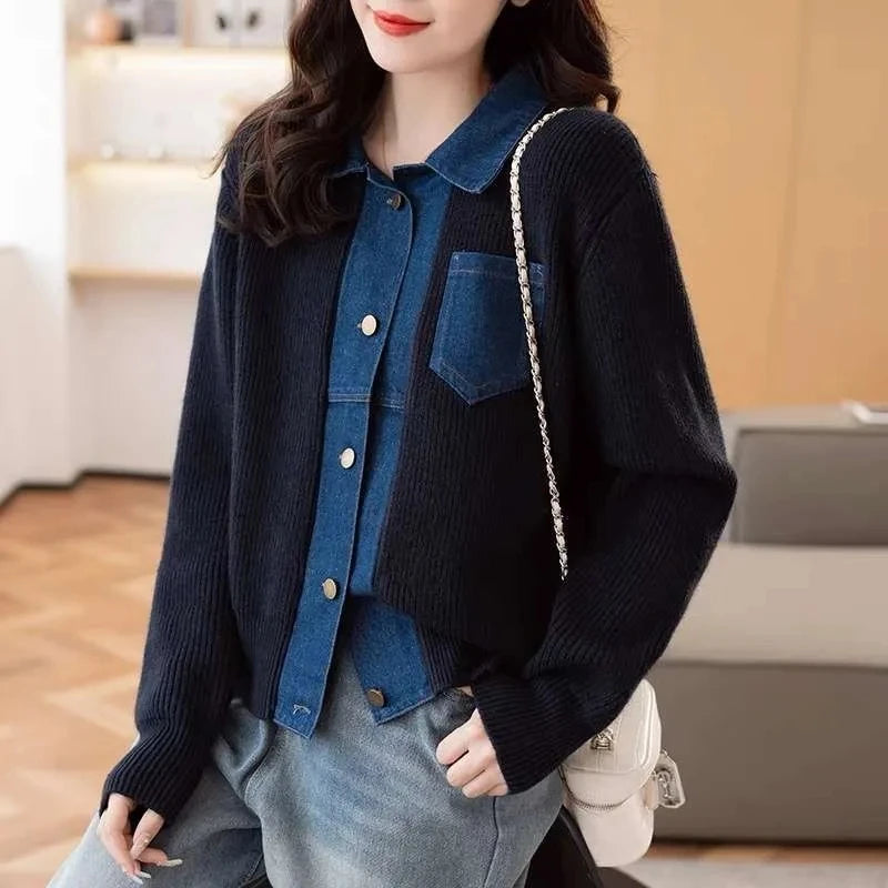 Hybrid Knit - Denim Cardigan