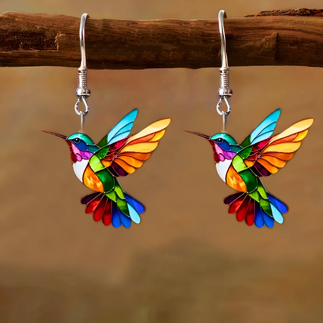 Opal Hummingbird Earrings