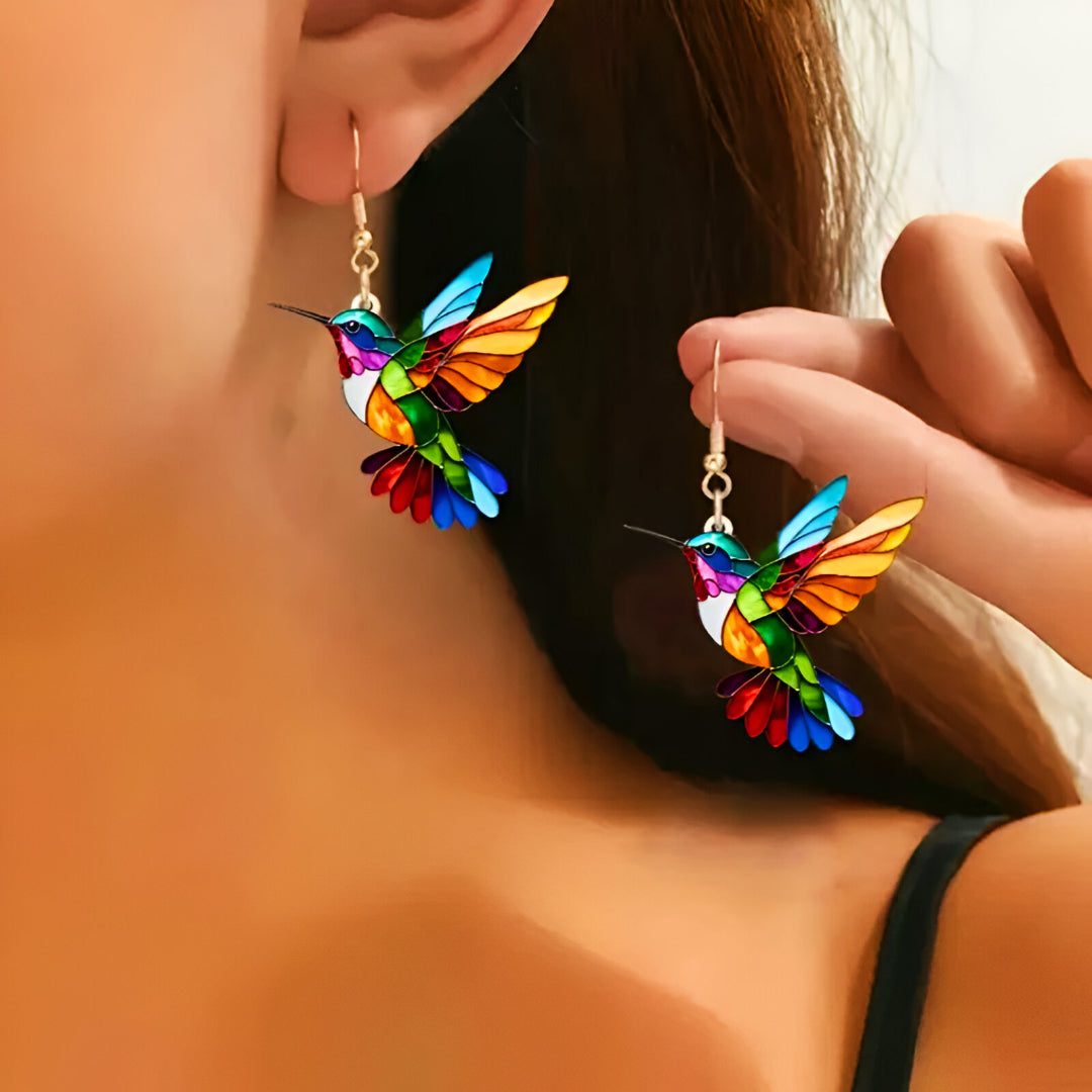 Opal Hummingbird Earrings