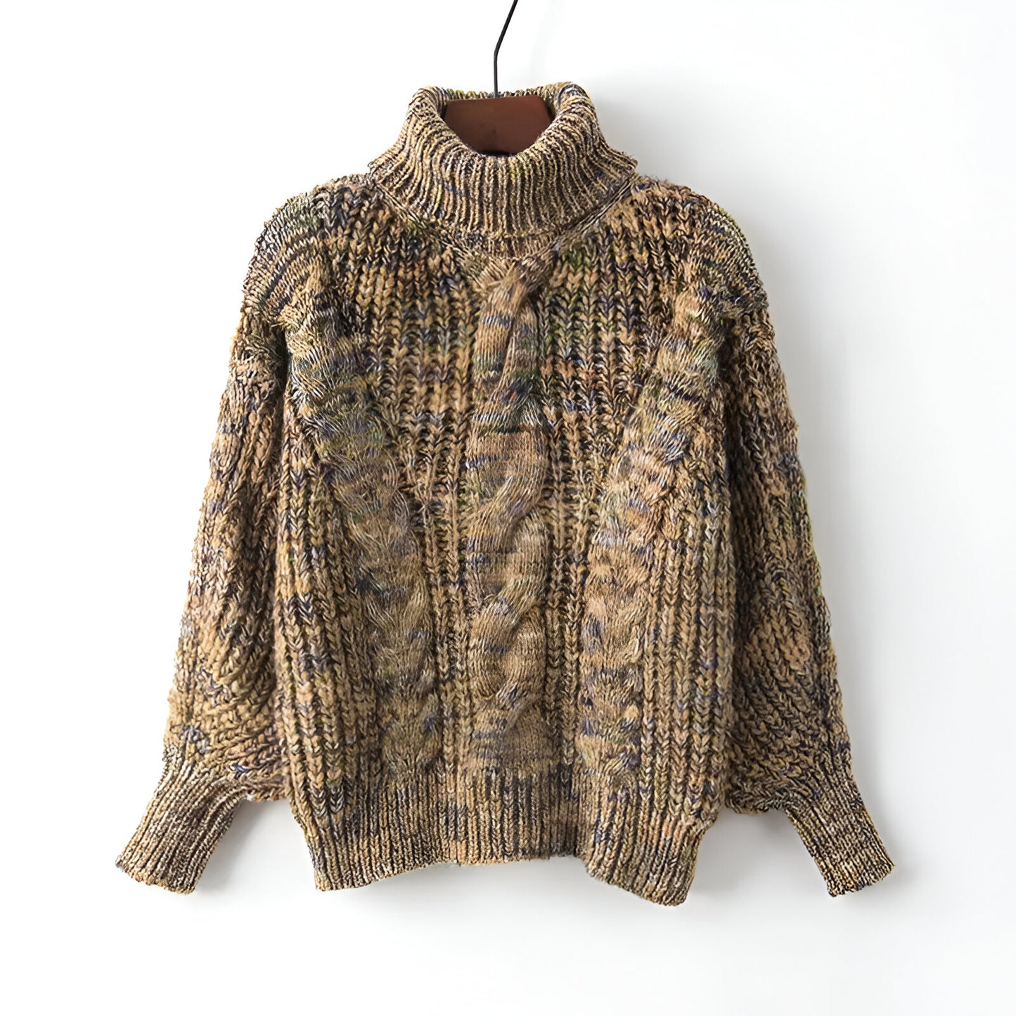 Marled Cable Knit Turtleneck