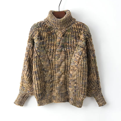 Marled Cable Knit Turtleneck