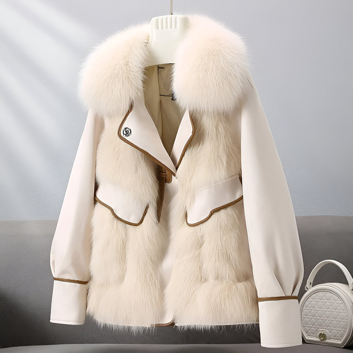 Sophia Fur-Trim Coat