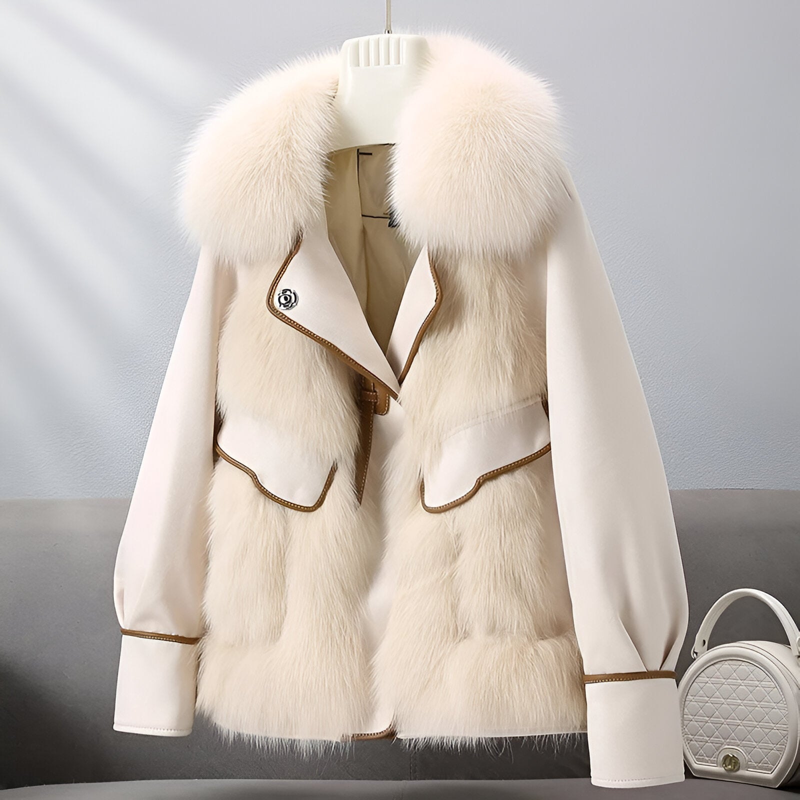Sophia Fur-Trim Coat